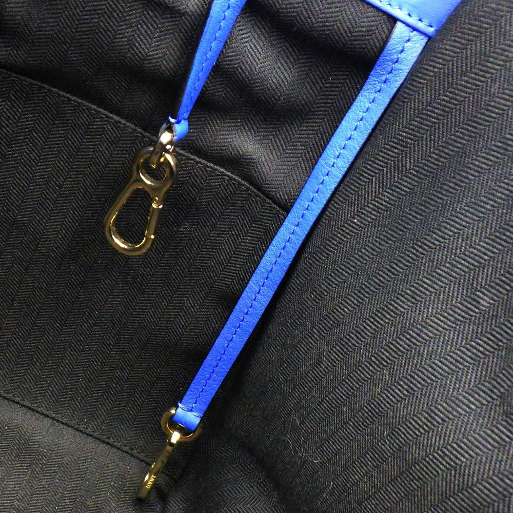 Loewe Hammock Bag Shoulder Handbag Blue x Black Bicolor Calf Leather Anagram